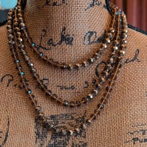 Elegant Brown Beaded Necklace